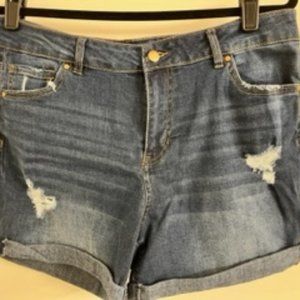 D Jeans Dark Denim Rolled Hem Jean Shorts - Size 14